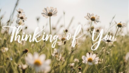 Gentle Daisies and a Message of Care - A Thinking of You Card.