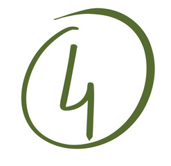 Hand drawn green number 1, doodle handwritten numeral isolated on transparent background