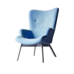 Modern Light Blue Upholstered Armchair 