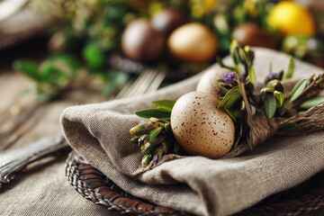Easter Eggs in a Basket Ready for Blessing &mdash; Traditional Holiday Preparation