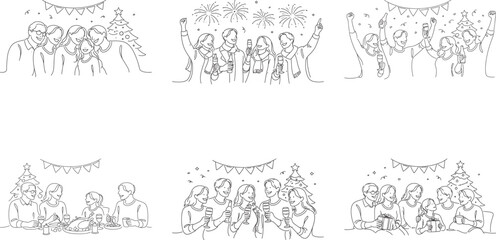 People celebrating at party with friends and family on festive occasion