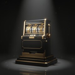 3d gold slot machine with gold 777 in casino vibes
