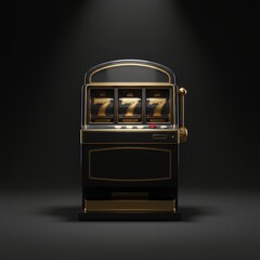 3d gold slot machine with gold 777 in casino vibes
