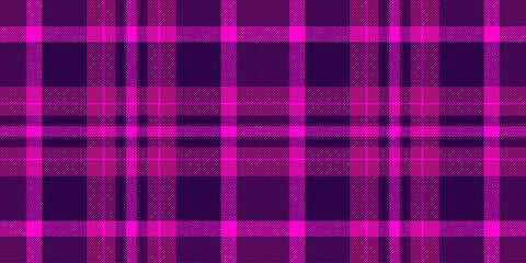 Jacket seamless pattern fabric, furniture check plaid tartan. Quiet texture background textile vector in dark and purple colors.