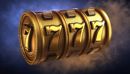 gold 3d casino slot machine with 777
