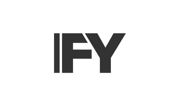 IFY logo design template with strong and modern bold text. Initial based vector logotype featuring simple and minimal typography. Trendy company identity.