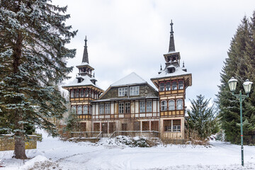 altes Hotel historische Fassade Hotel Alexisbad Harz Selketal