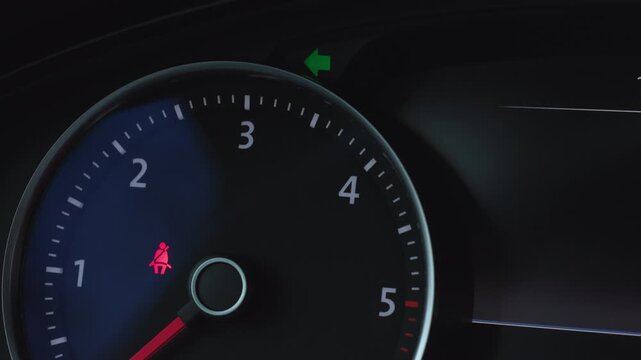 Right turn signal indicator blinking on car dashboard with relay click sound