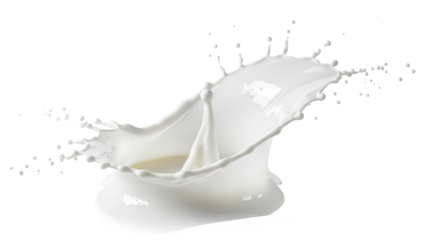 Splash of white liquid on a black background