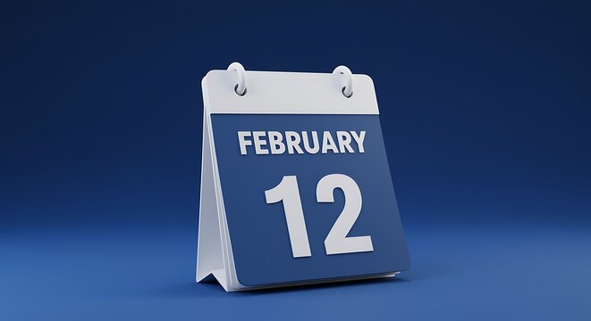 desktop calendar showing february 12