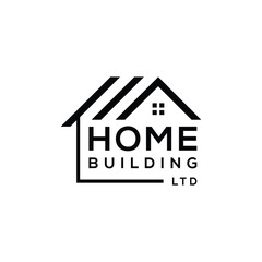 minimalist home building logo design vector template