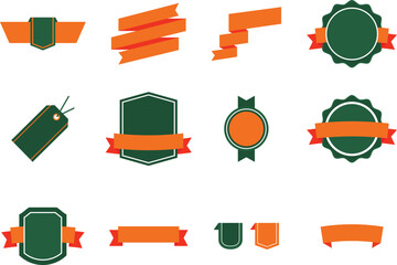 Vintage Badge and Ribbon Labels Vector Set for Branding and Design