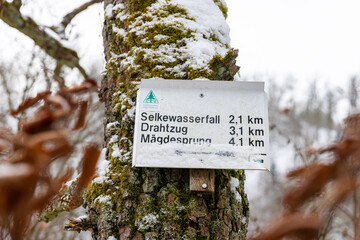 Beschilderung der Wanderwege im Selketal Harz