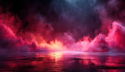 Moody red to pink gradient background with smoky swirls and soft textured haze