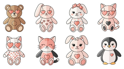 Cute Cartoon Teddy Bears and Animals.