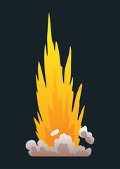 Explosion animation. Animation for game of the explosion effect. Cartoon animation for game. Exploding effect. Hand drawn vector illustration