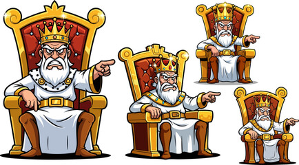 Angry king sitting on throne