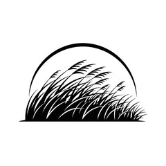 Black and white grass illustration.