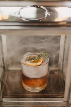 Smoking Old Fashioned Cocktail