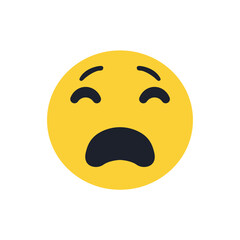 Fototapeta premium crying face sad mouth open desperate cry pool of tears emoji symbol sign icon vector illustration isolated flat