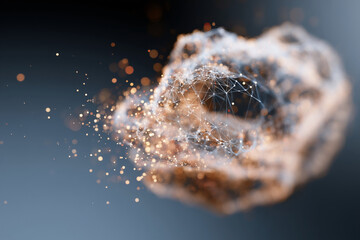 A blurry image of a cloud of dust with a few specks of light