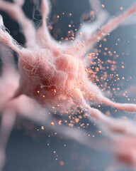 A pink blob of tissue with a lot of small red dots