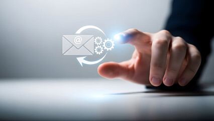 hand with email symbol