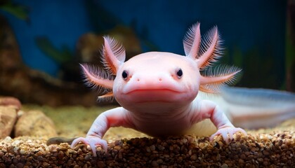 Cute Smiling Axolotl Aquarium Mexican Ambistoma