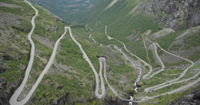 Famous trollstigen winding mountain road in norway