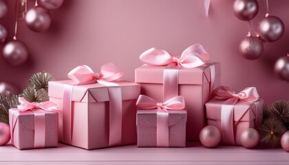 Pink Holiday Gift Boxes