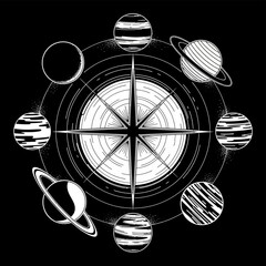 Planets and Solar System Illustration. © tkffj