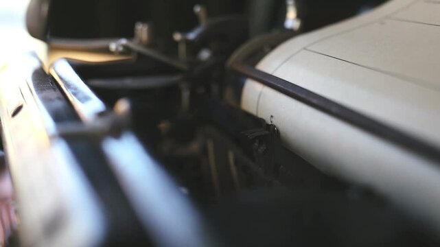 Details of writing on old interwar classic mechanical typewriter