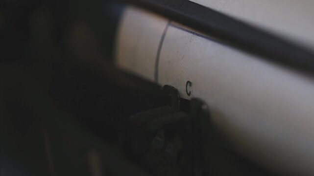 Details of writing on old interwar classic mechanical typewriter