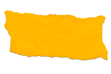 Yellow Torn Paper Scrap with Rough Ripped Edges Isolated on White Background