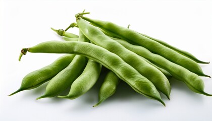 Green Beans On White Background
