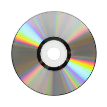 Iridescent cd disc isolated on transparent background