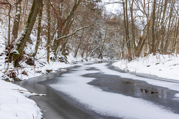 Flusslandschaft Selketal Selke im Winter