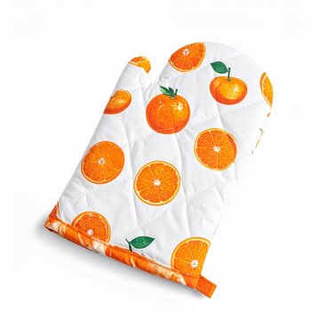 Manopla de cocinancon motivo de mandarinas 