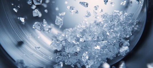 3D Illustration of Sugar Crystals Spinning in Centrifuge with Gradient Background