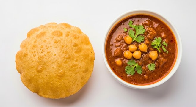 Delicious chole bhature food indian cuisine spicy dish traditional meal culinary delight gourmet plate