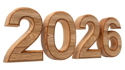 wooden-carved--2026--numbers--realistic-texture--t