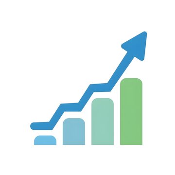 Conceptual vector style growing chart for data analysis and corporate success.