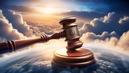 Judgement Gavel In Heaven Representing God S Final Judgement After Death At The End