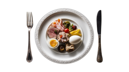 Directly above shot of food in plate against