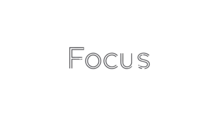 Focus text sign outlined