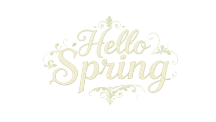 Hello Spring floral text