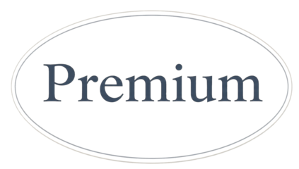 Premium word in a double oval