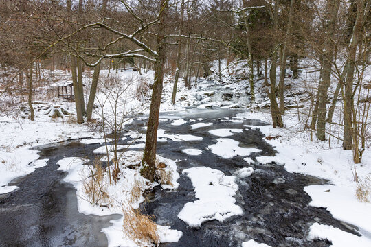 Flusslandschaft Selketal Selke im Winter