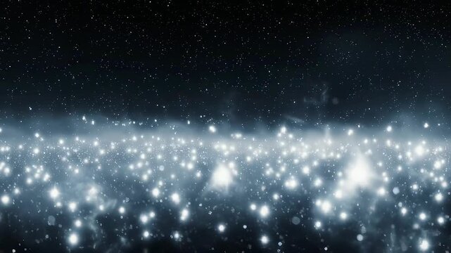 Experience a breathtaking view of a vast expanse filled with shimmering stars against a dark backdrop. This mesmerizing video captures the beauty of the universe, inspiring a sense of wonder and tranq
