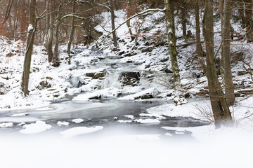 Flusslandschaft Selketal Selke im Winter